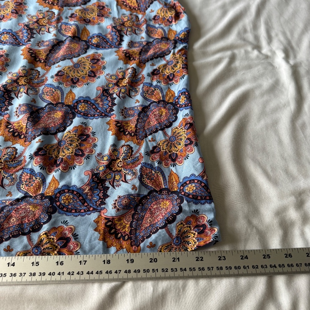 SoyaConcept Women's Floral Short Sleeve Pullover Blouse Blue Large Boho‎ Paisley - Picture 11 of 12